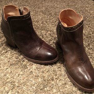 Bed Stu brown leather booties